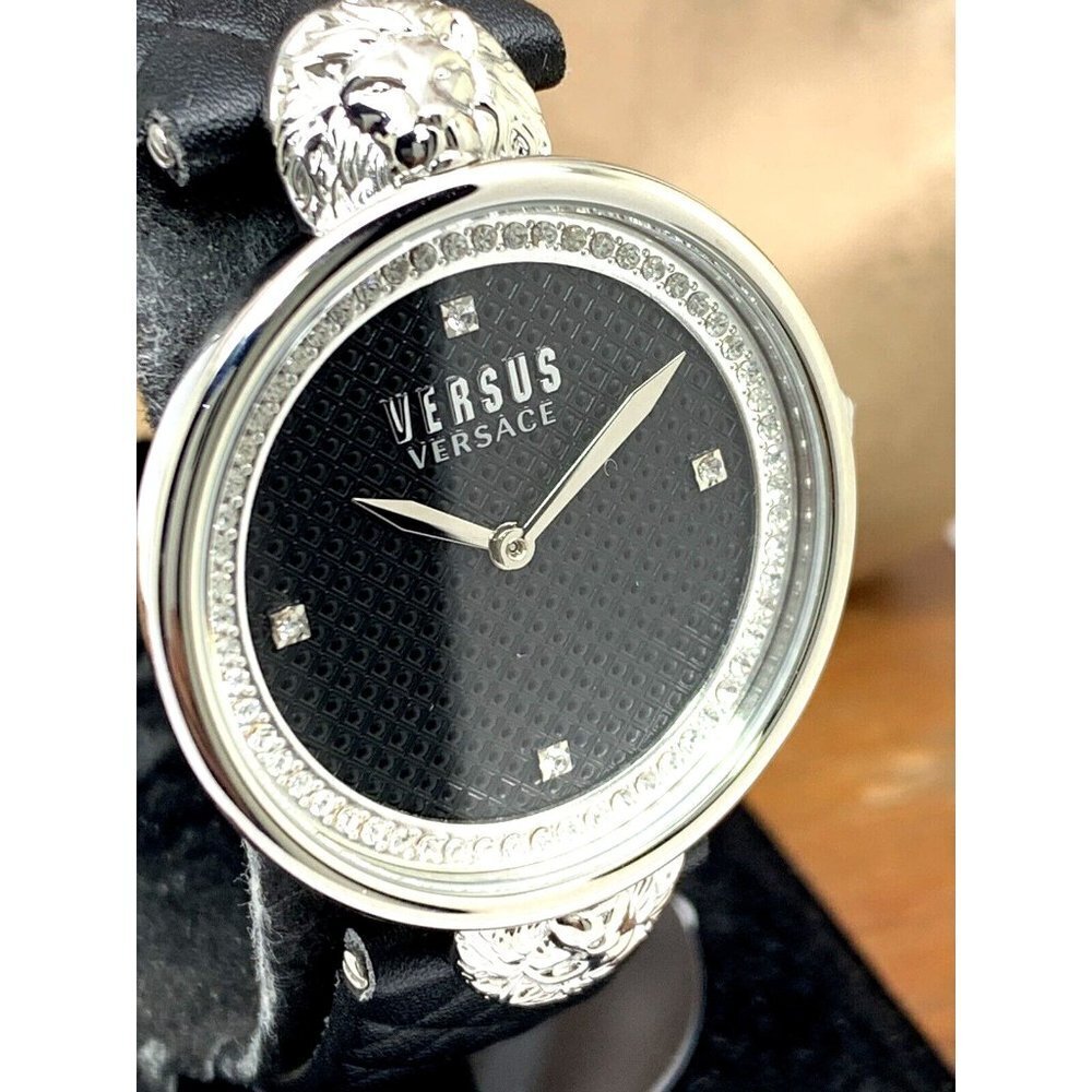 Versus by Versace Women's Watch VSPZU0121 Black Dial Silver Case Leather… - Picture 13 of 14